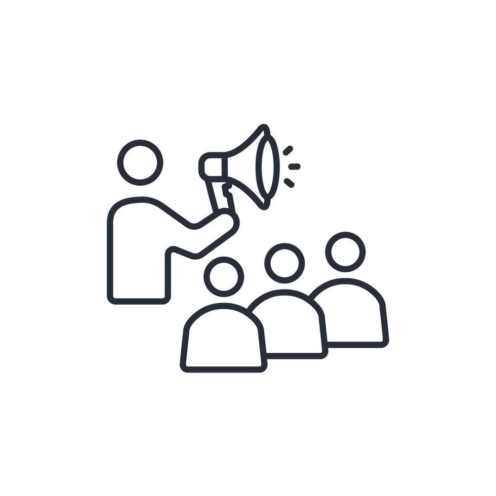 public awareness icon. .Editable stroke.linear style sign for use web design,logo.Symbol illustration. vector