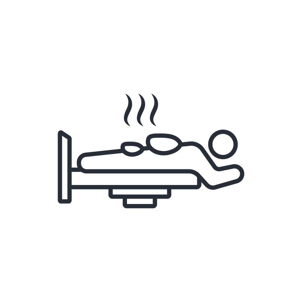 hot stones icon. .Editable stroke.linear style sign for use web design,logo.Symbol illustration. vector