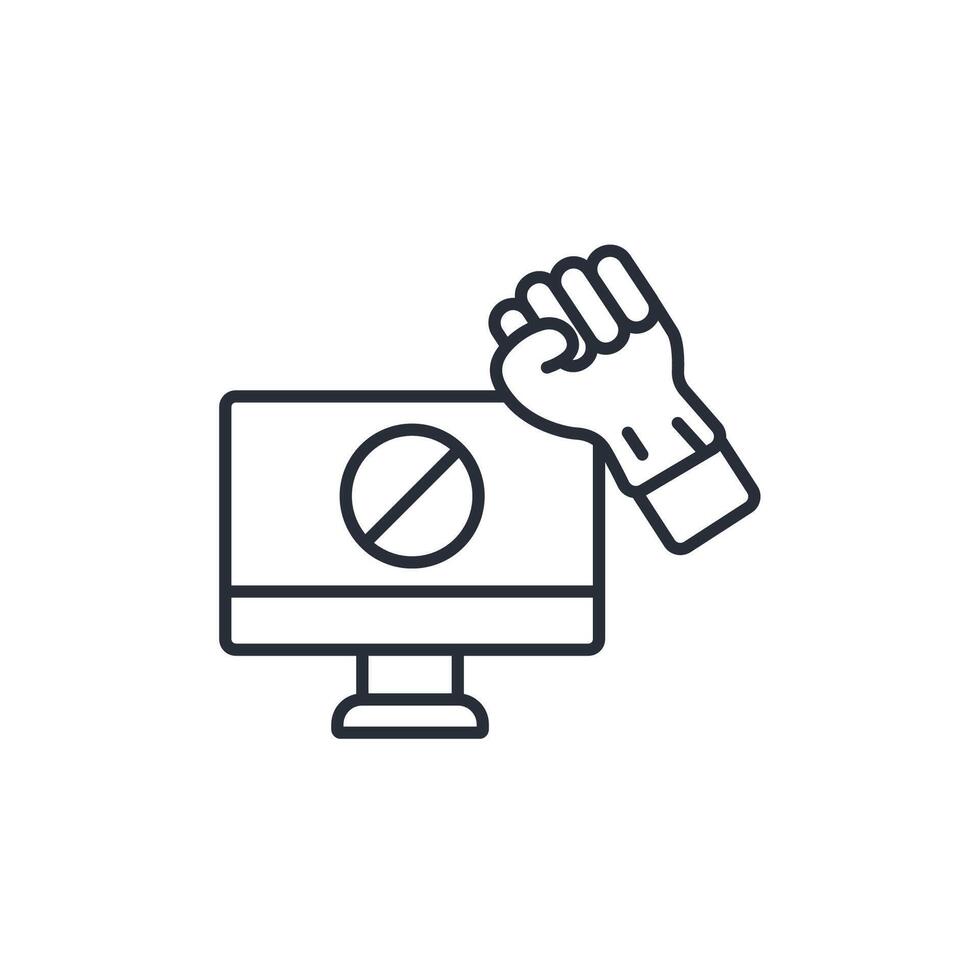 internet activism icon. .Editable stroke.linear style sign for use web design,logo.Symbol illustration. vector