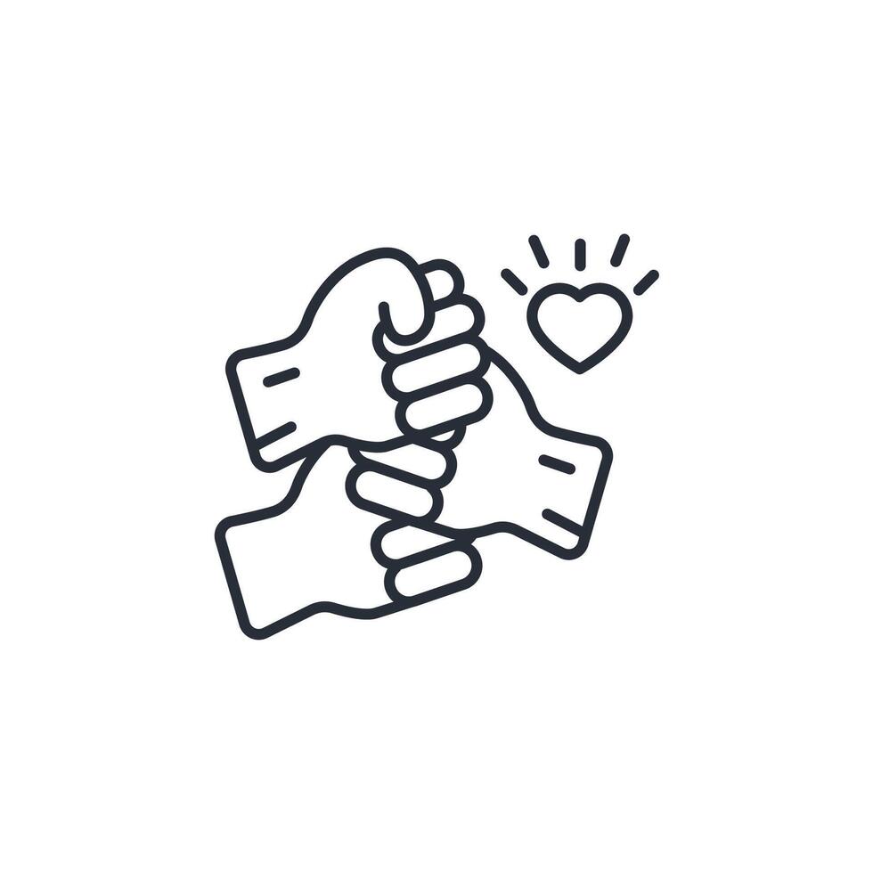 solidarity icon. .Editable stroke.linear style sign for use web design,logo.Symbol illustration. vector