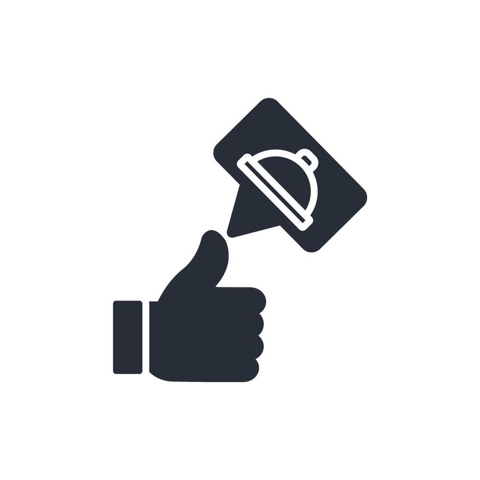 feedback food icon. .Editable stroke.linear style sign for use web design,logo.Symbol illustration. vector