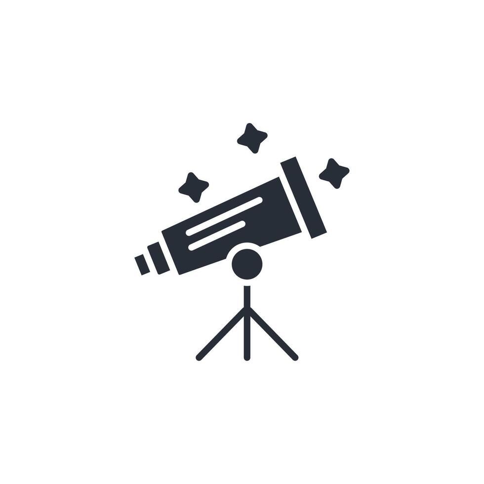 Telescope icon. .Editable stroke.linear style sign for use web design,logo.Symbol illustration. vector