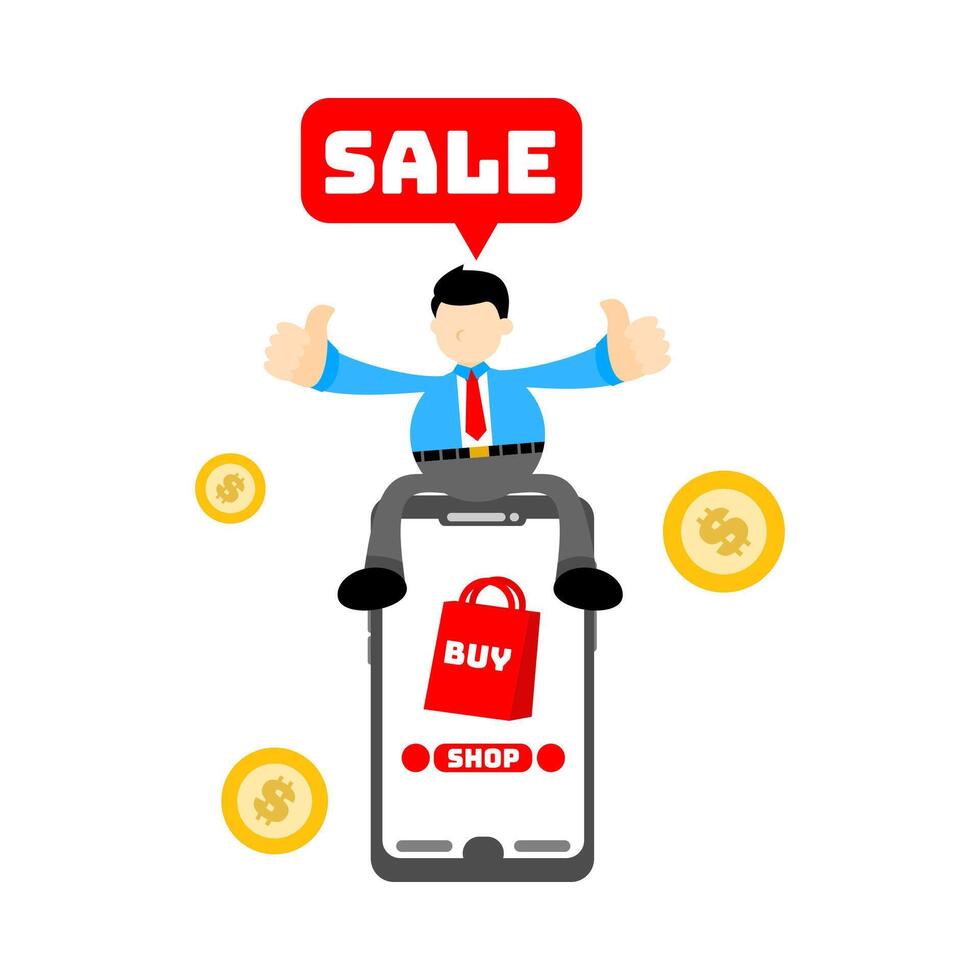 Buy online shopping concept vector