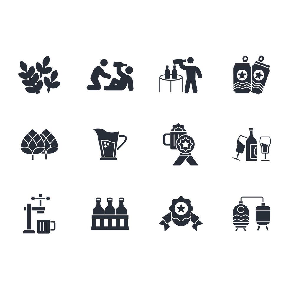 Beer icon set..Editable stroke.linear style sign for use web design,logo.Symbol illustration. vector
