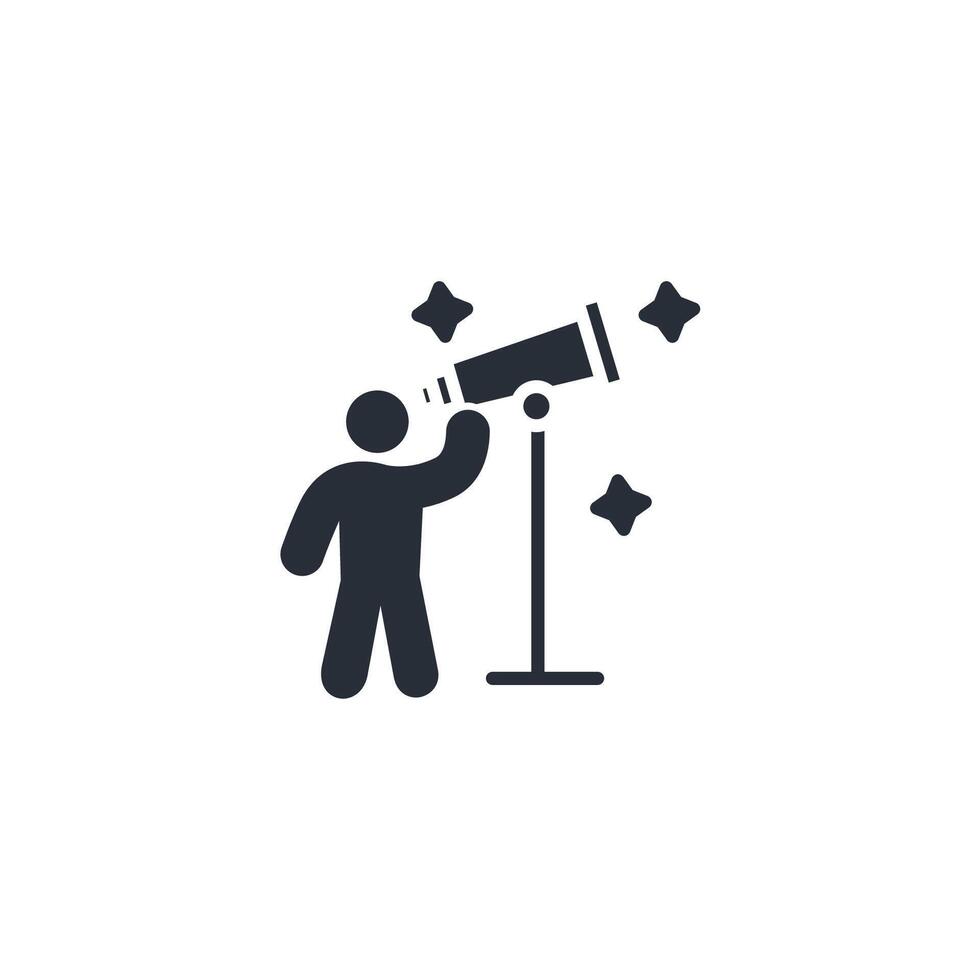 star gazing icon. .Editable stroke.linear style sign for use web design,logo.Symbol illustration. vector