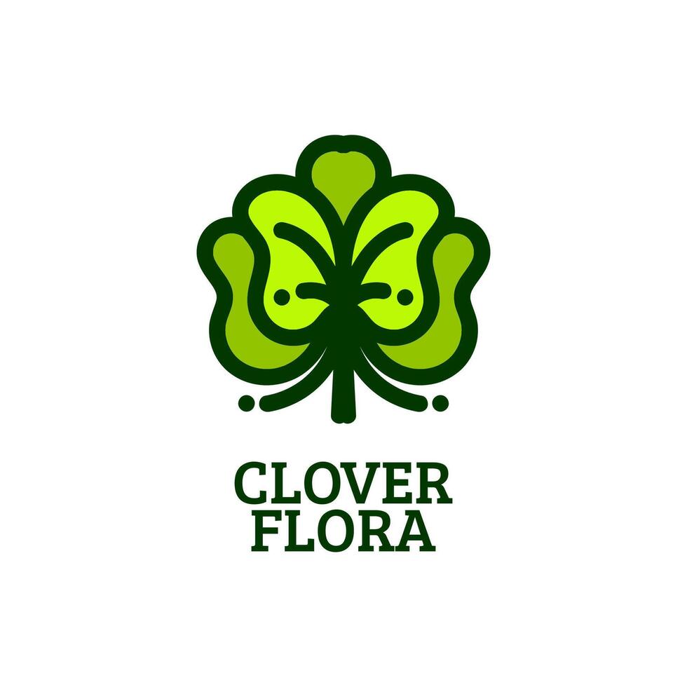 Clover flora logo design vector