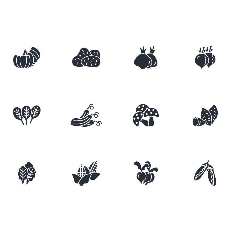 Vegetables icon set..Editable stroke.linear style sign for use web design,logo.Symbol illustration. vector