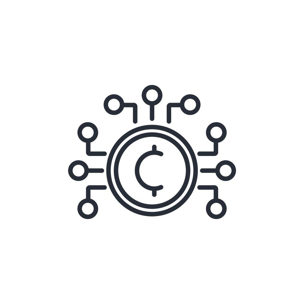 Crypto icon. .Editable stroke.linear style sign for use web design,logo.Symbol illustration. vector