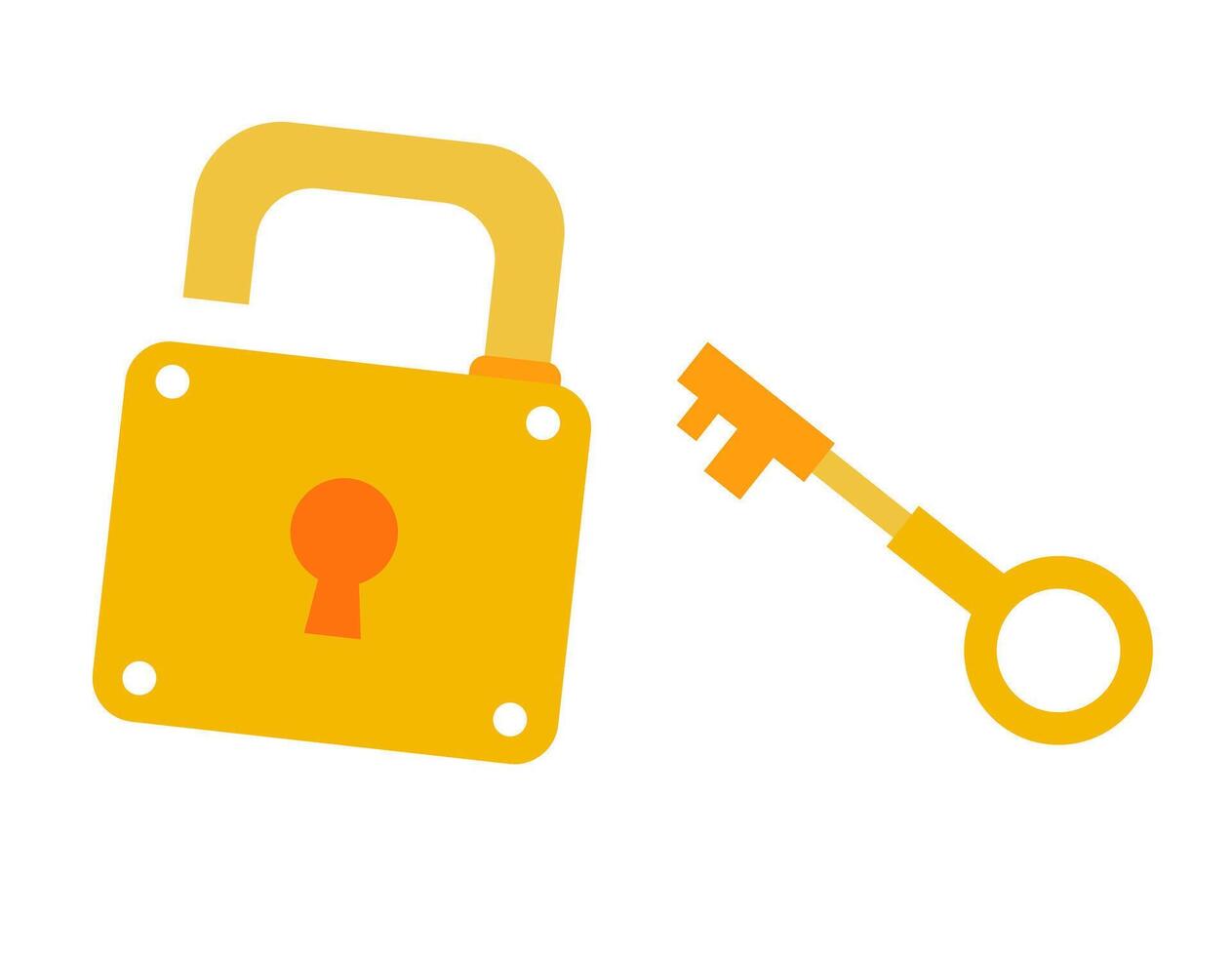 An illustration of a lock and key vector
