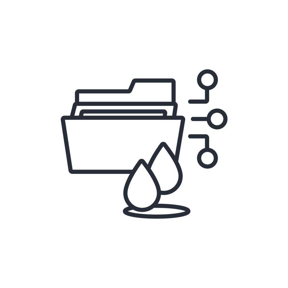 Data Leak icon. .Editable stroke.linear style sign for use web design,logo.Symbol illustration. vector