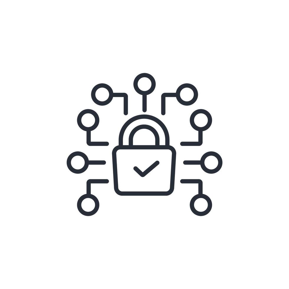 Encryption icon. .Editable stroke.linear style sign for use web design,logo.Symbol illustration. vector