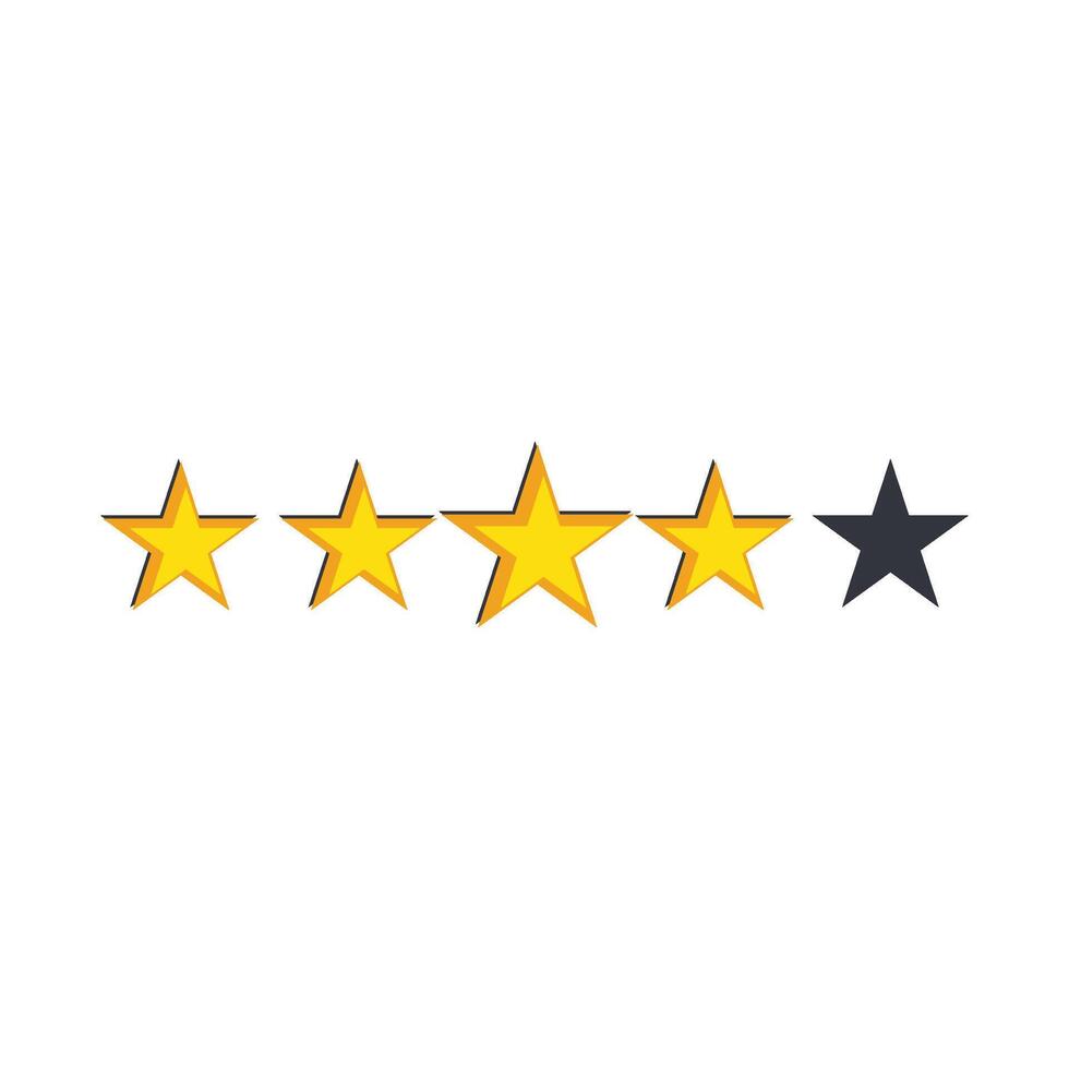 Four Rating Star Template Icon vector