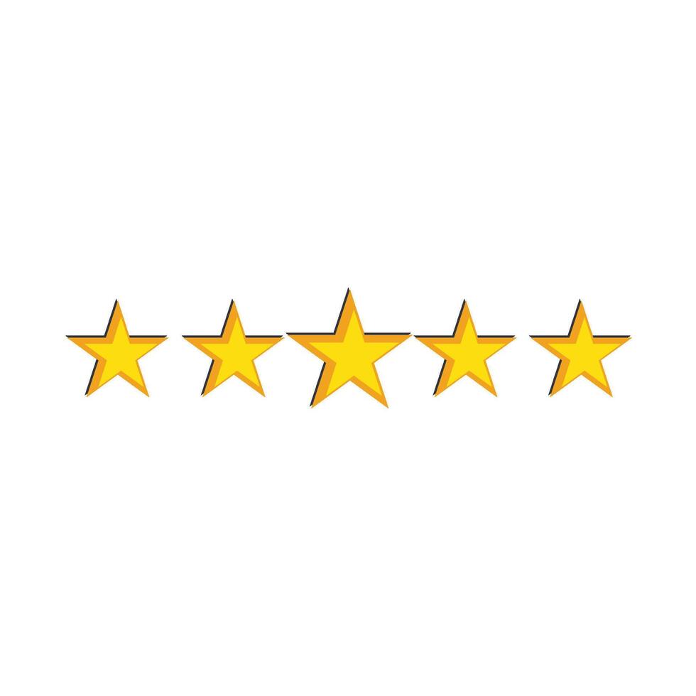 Five Rating Star Template Icon vector