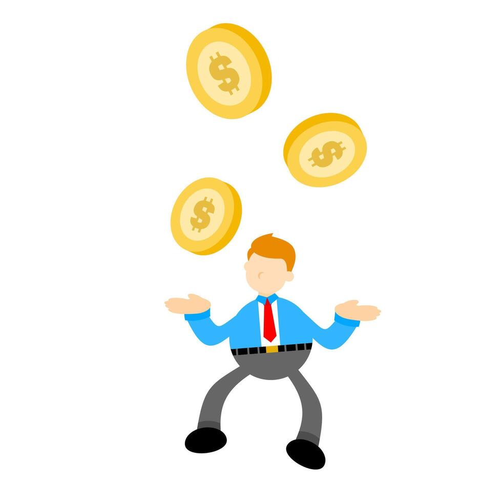 Businessman juggling money vector