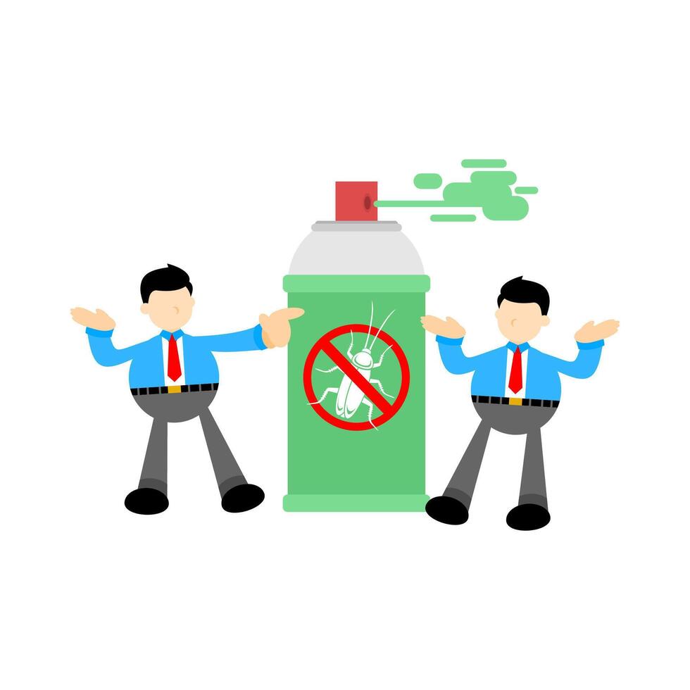 Two men in business suits are spraying a can of spray paint vector