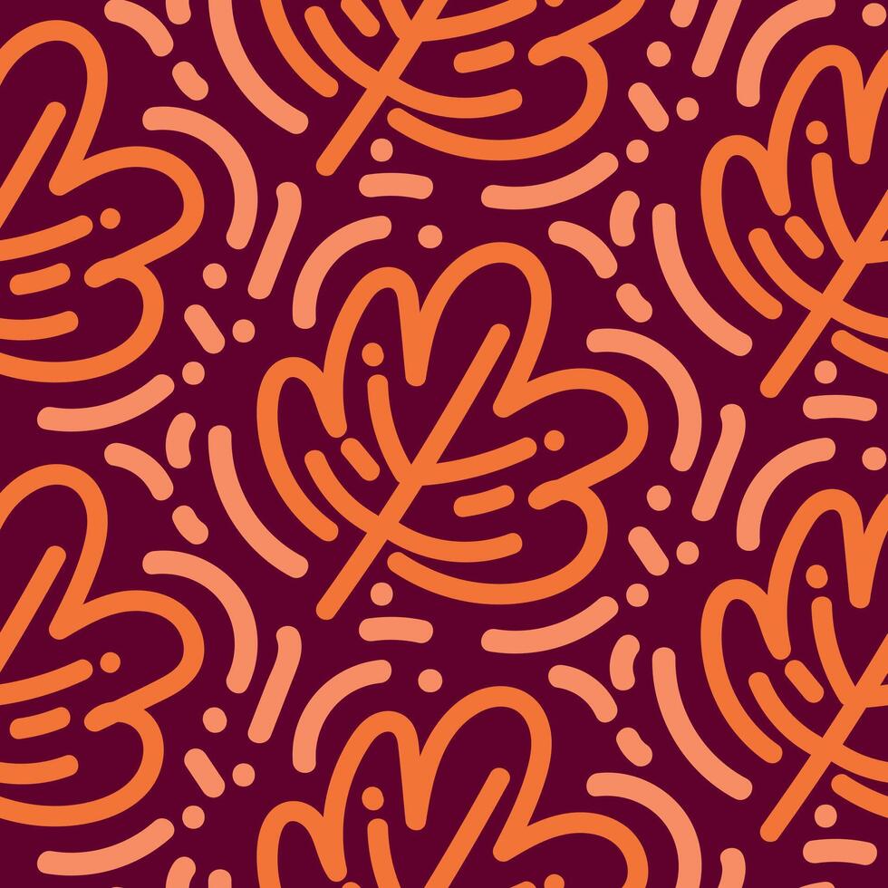 Autumn leaves seamless pattern vector