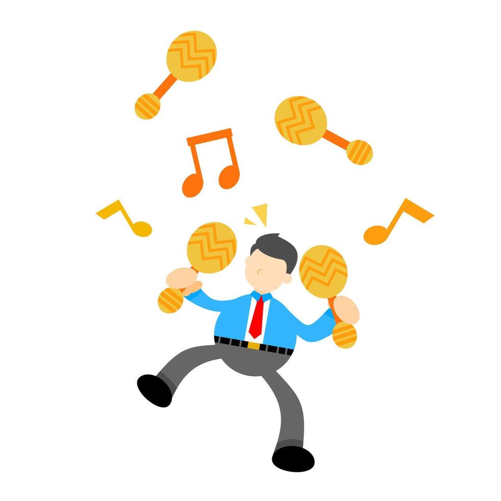 A cartoon man is dancing with musical notes vector
