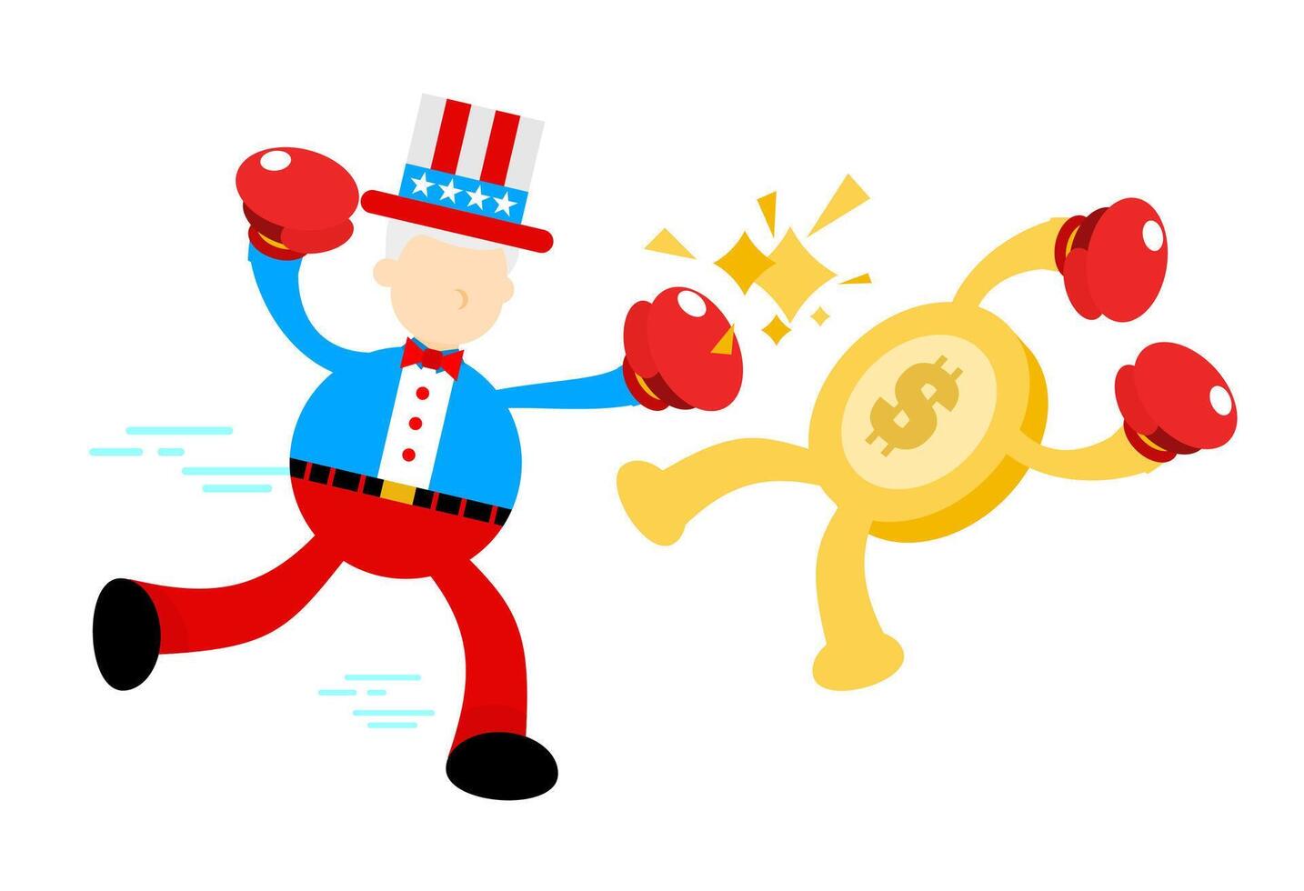 A cartoon man in a hat and a coin vector