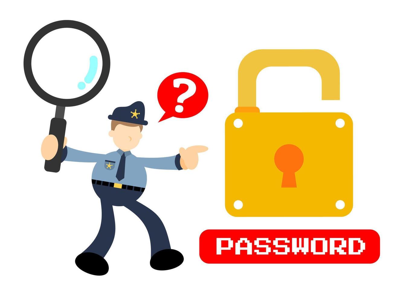 How to create a password for your website vector