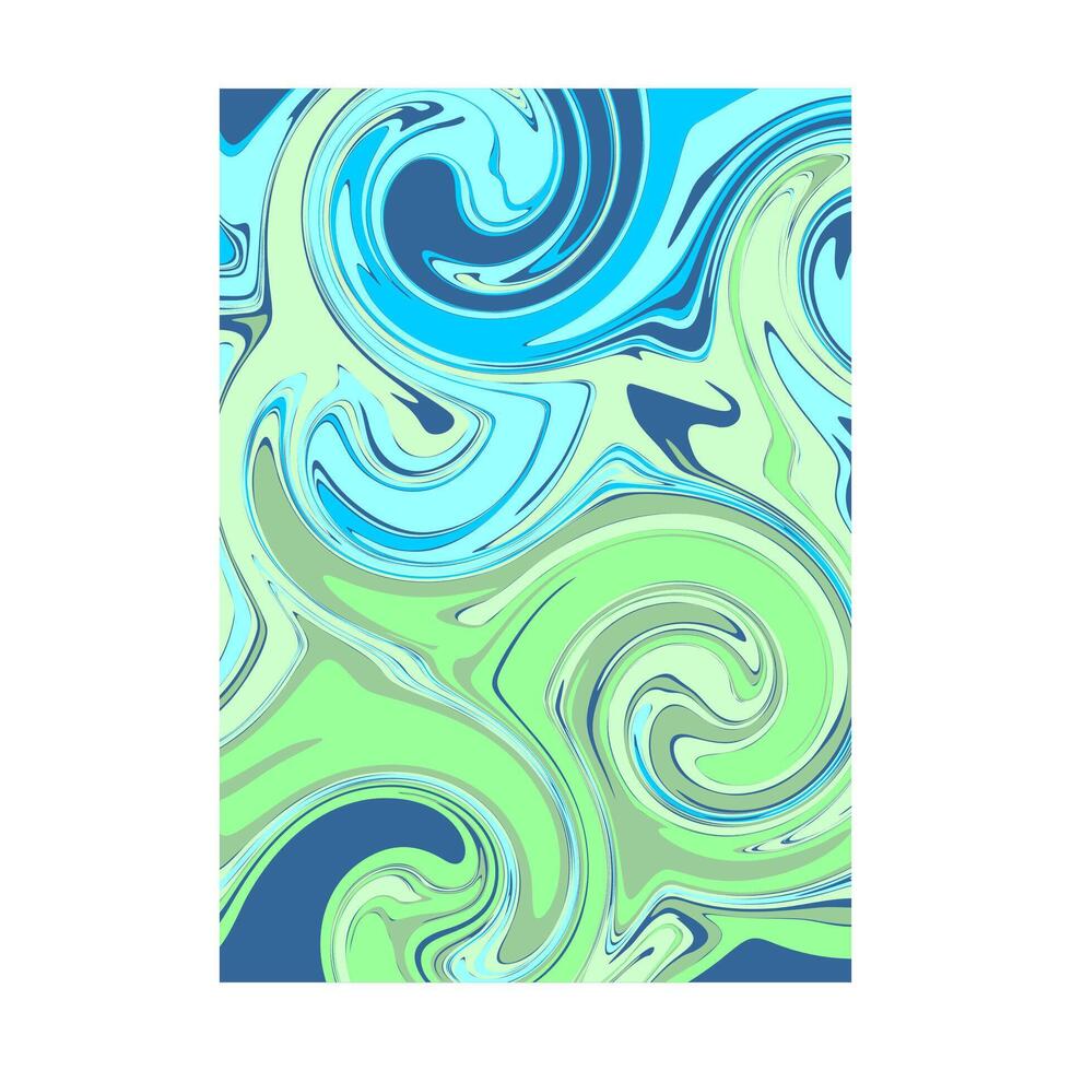 A blue and green abstract painting with swirls vector