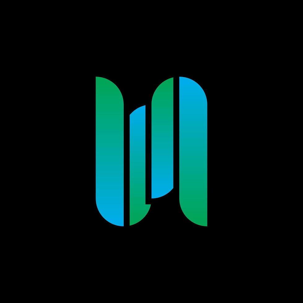N initial gradient colorful logo design vector