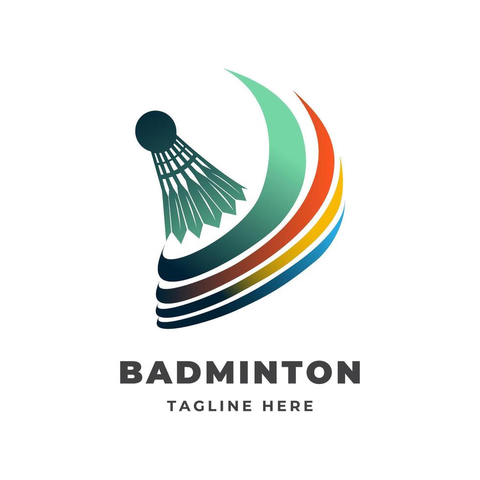 Shuttlecock icon with Abstract Swoosh. Suitable for Sport logo and Badminton Championship Logo vector