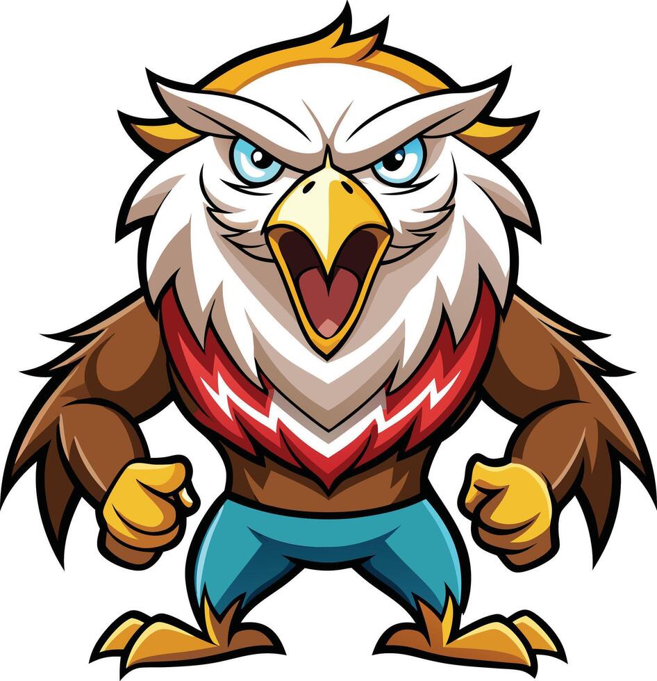 An angry bald eagle mascot vector
