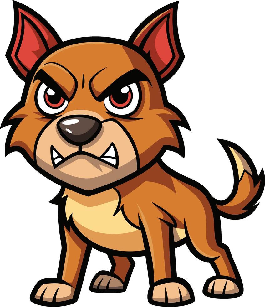 Angry dog character design vector