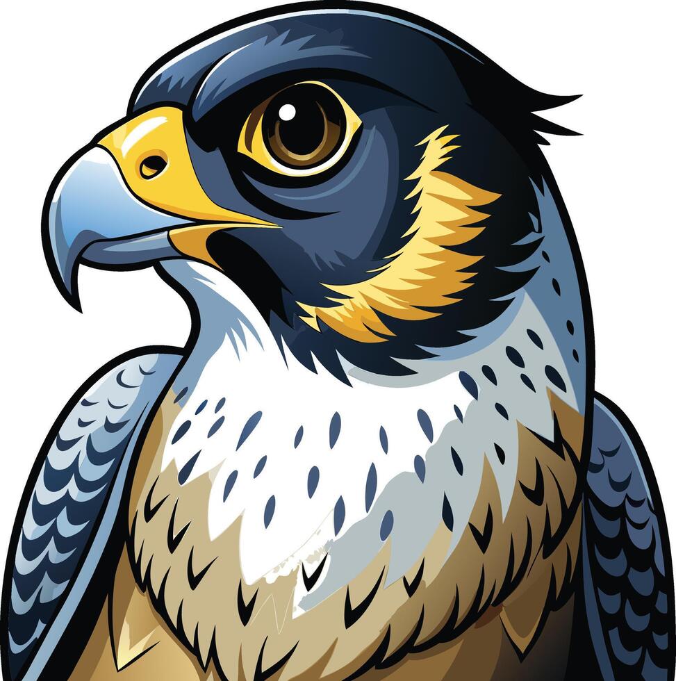Falcon mascot sticker design vector
