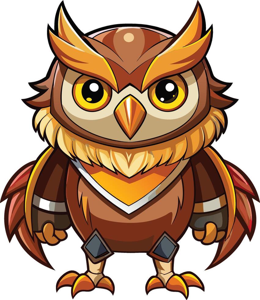 An owl character with a big head and big eyes vector