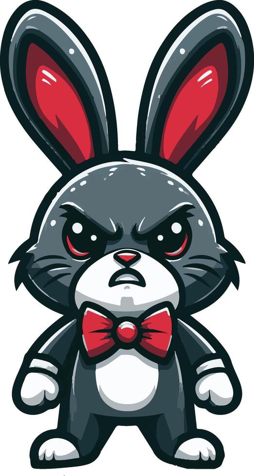 Cartoon rabbit with red bow tie vector