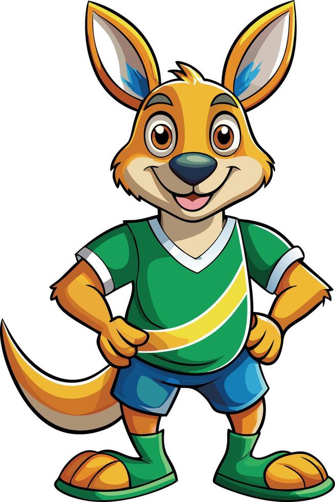 Kangaroo mascot sticker design vector