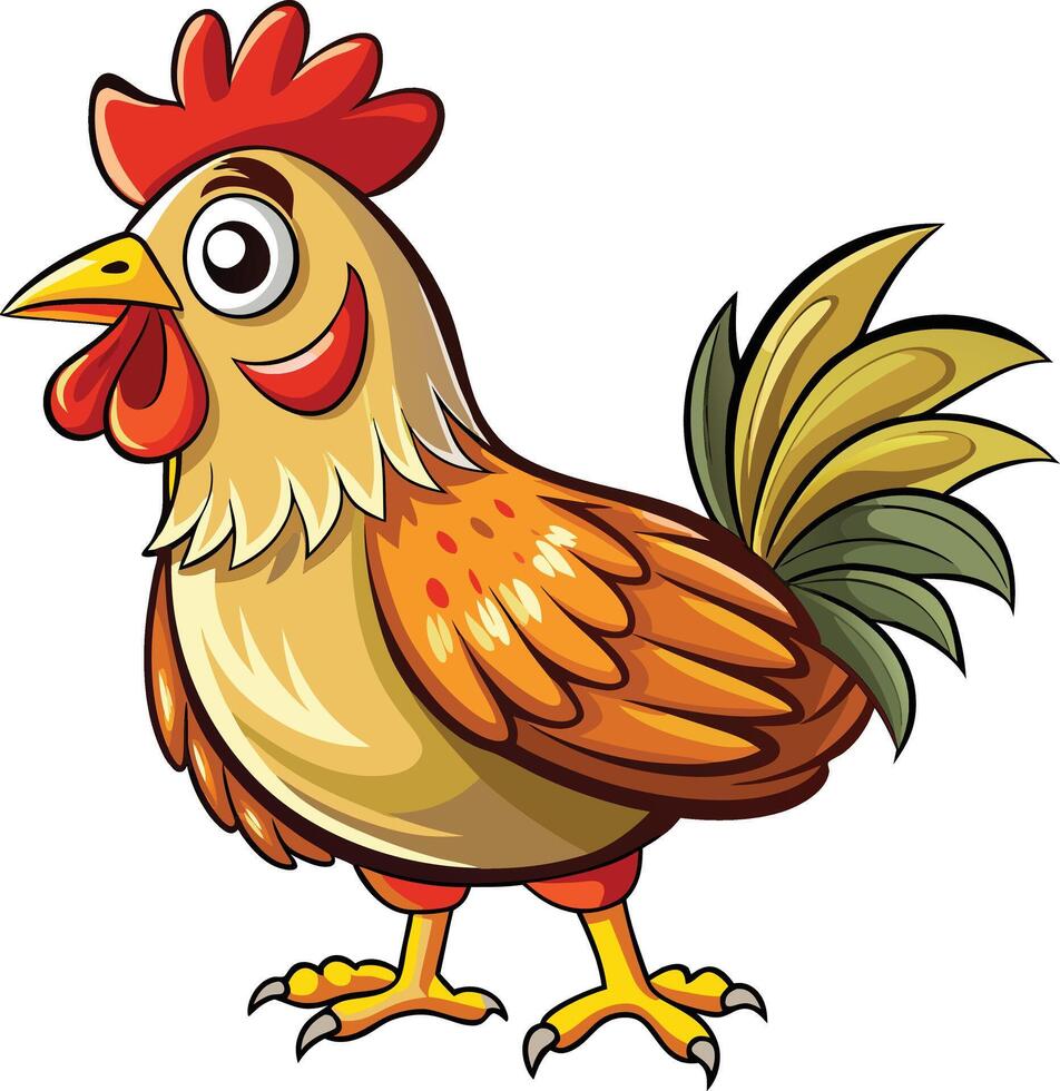 Chicken mascot sticker design vector