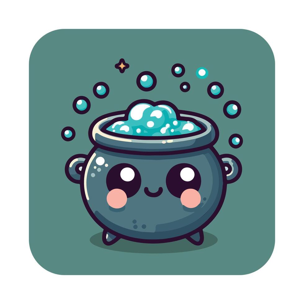 Cheerful Witch Cauldron 6 vector