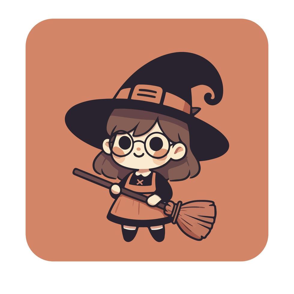 Cute Witch with a Pointed Hat 1 vector