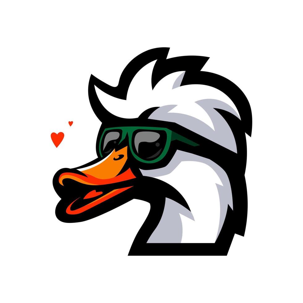 Cool Duck Cartoon Mascot Logo vector