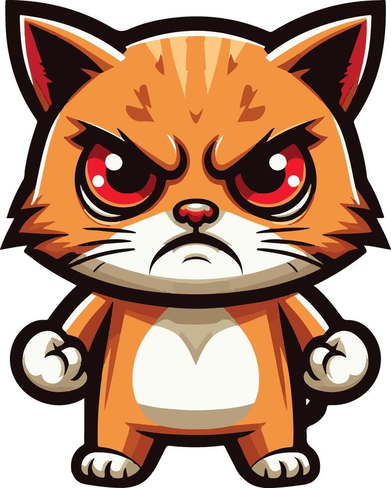 Angry cat illustration vector