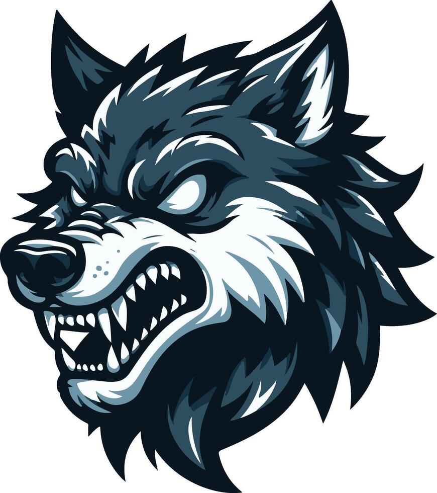 The head of a wolf mascot vector