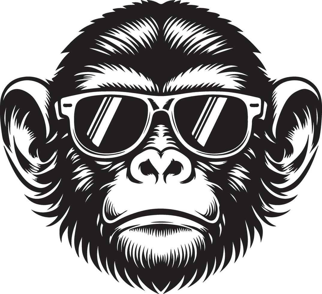 Monkey with sunglass design vector
