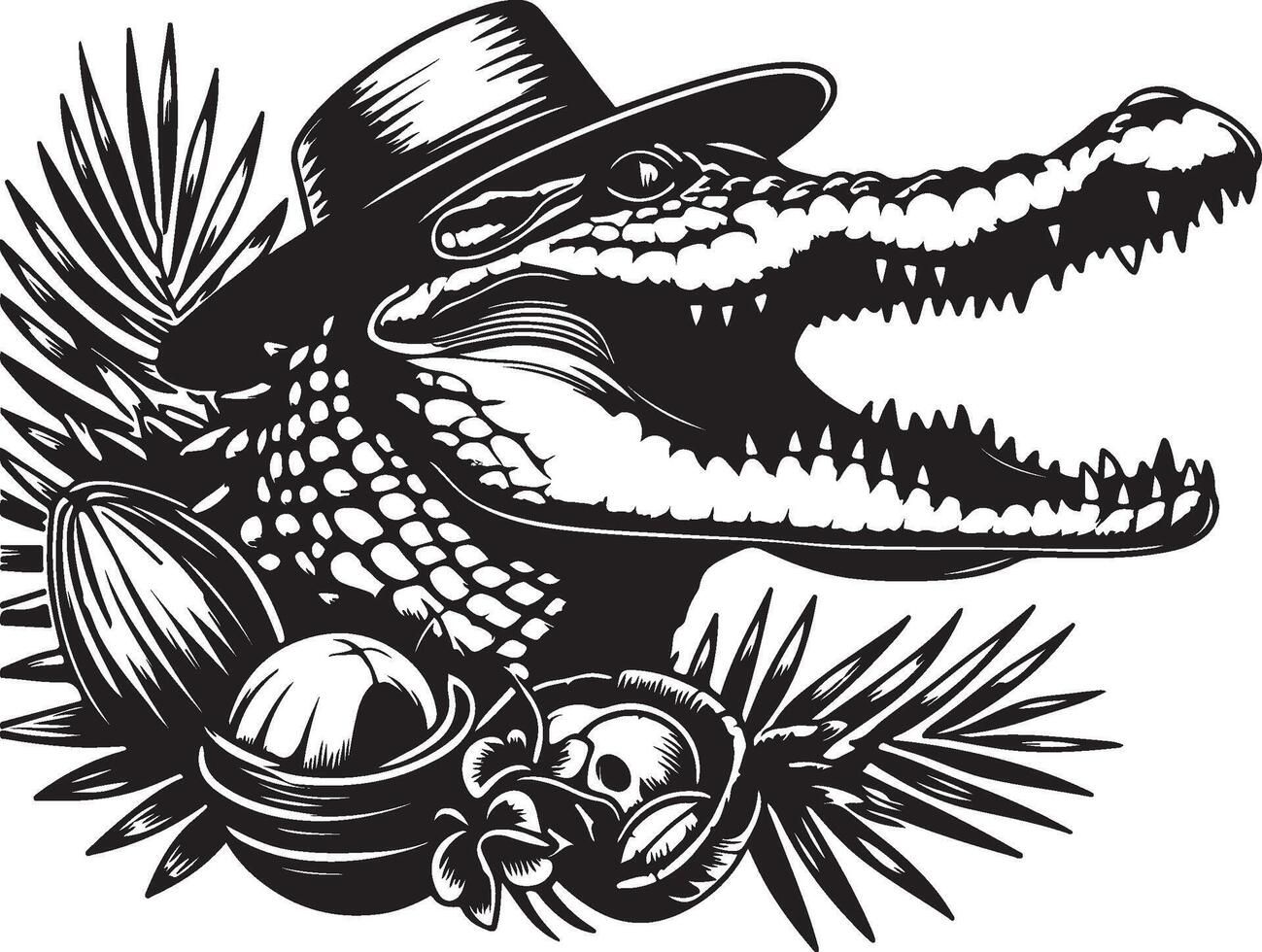 Alligator crocodile silhouette design vector