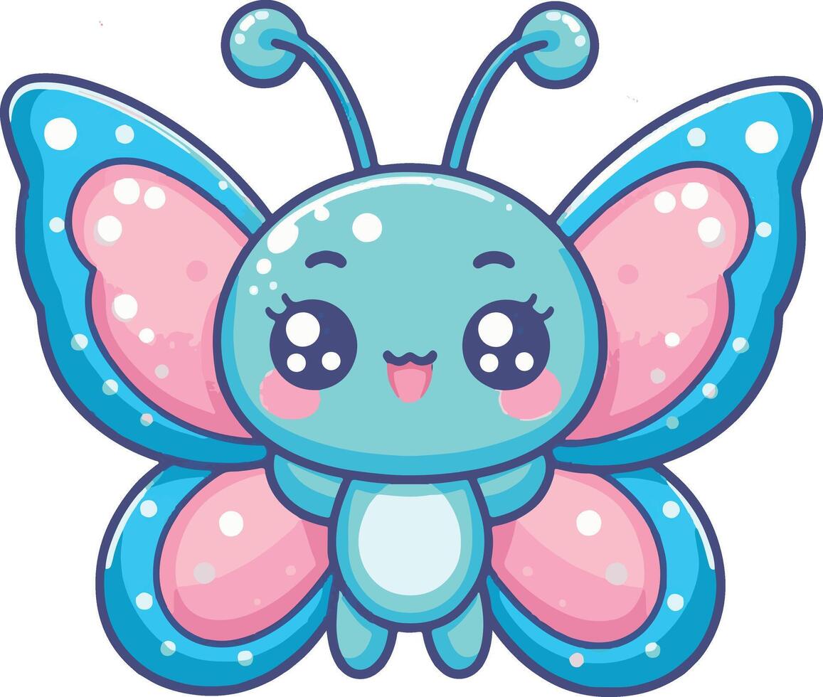 Kawaii butterfly illustration vector