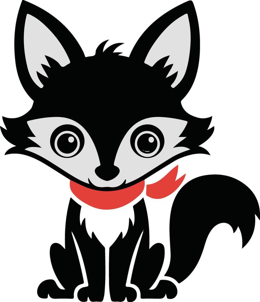 lindo diseño de personaje de mascota zorro vector