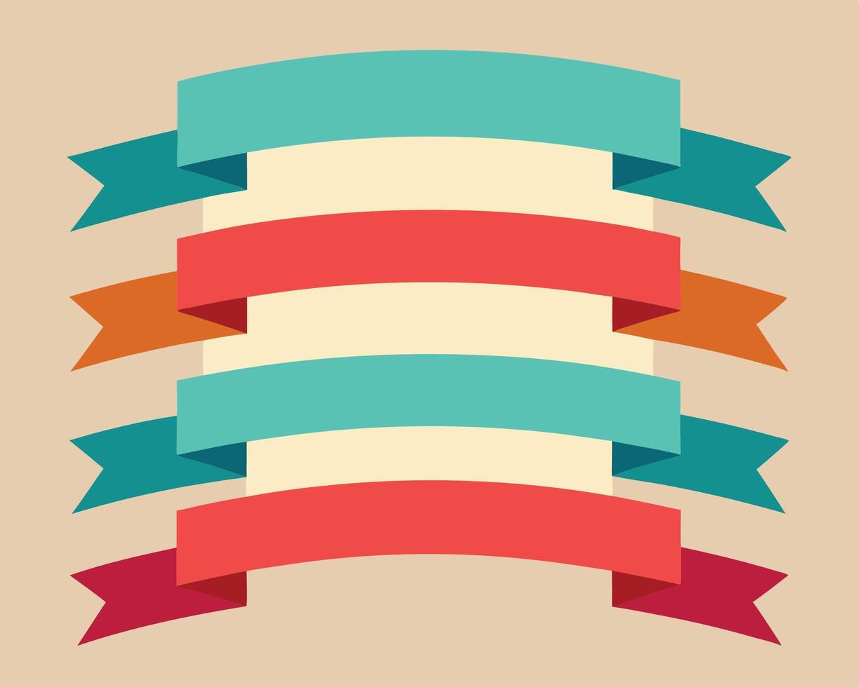 illustration of retro ribbons on brown background vector