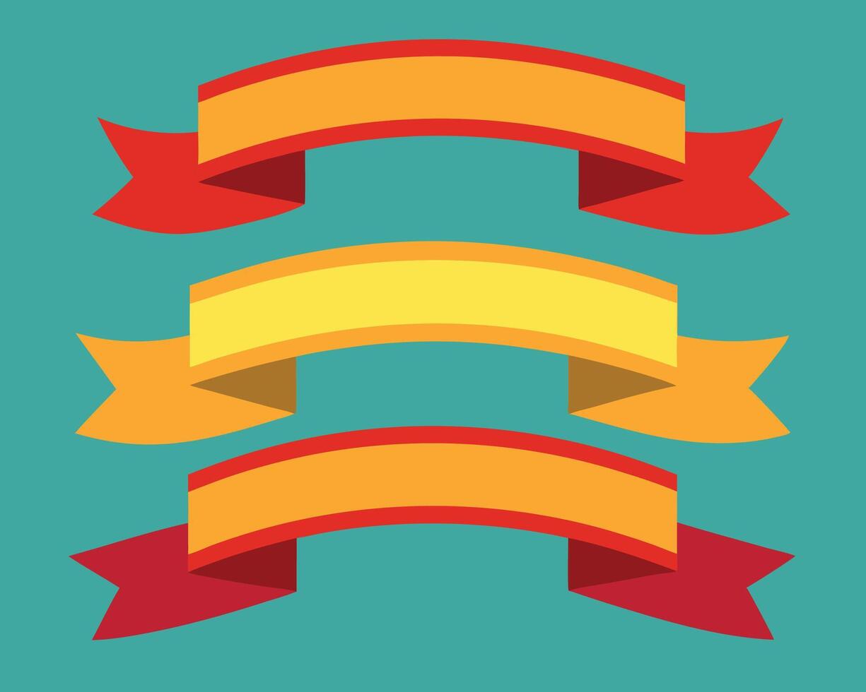 Three colorful ribbons on a blue background vector