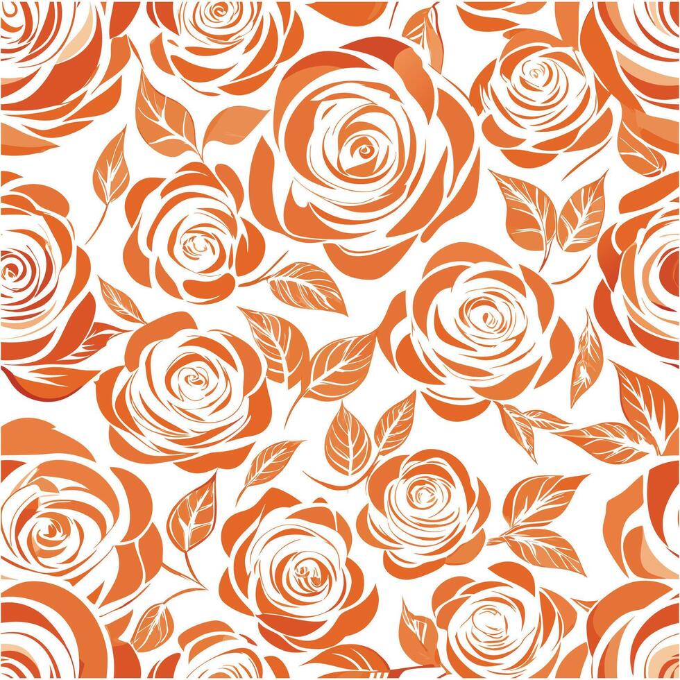 Orange roses seamless pattern vector
