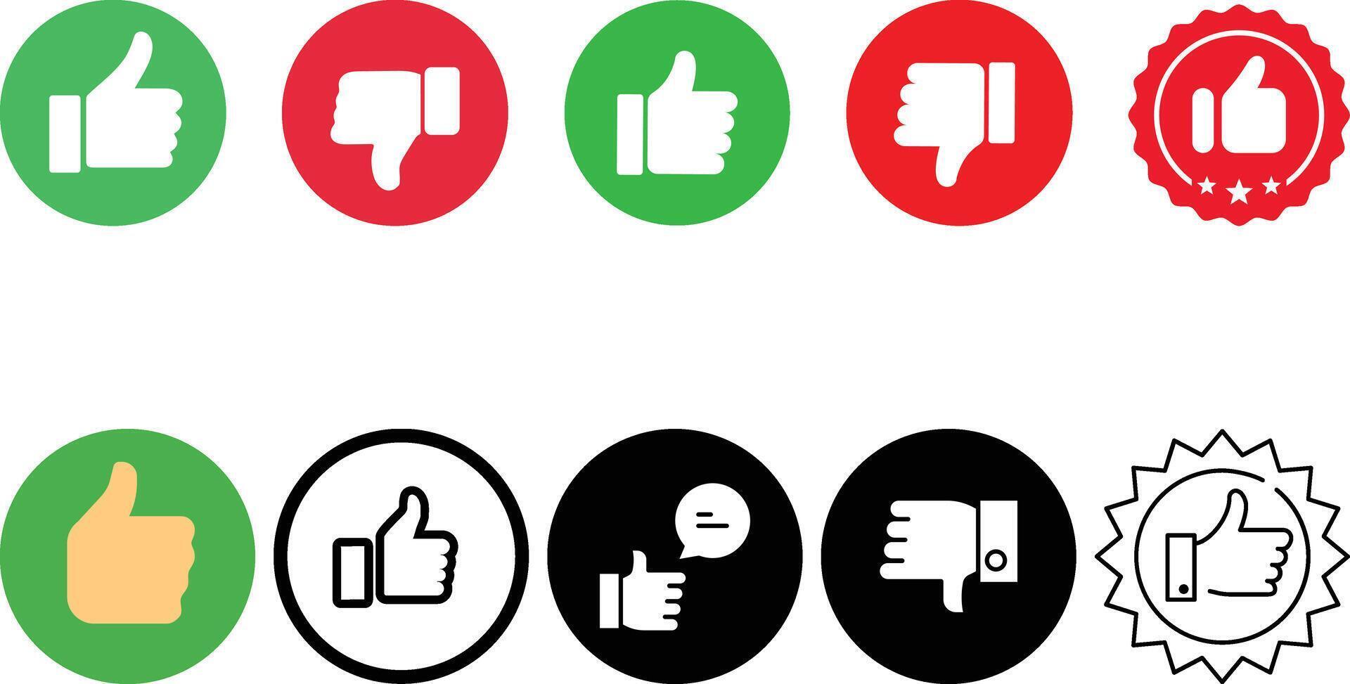 Thumb icon set collection graphic Design vector