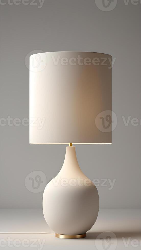Minimalist White Ceramic Lamp photo