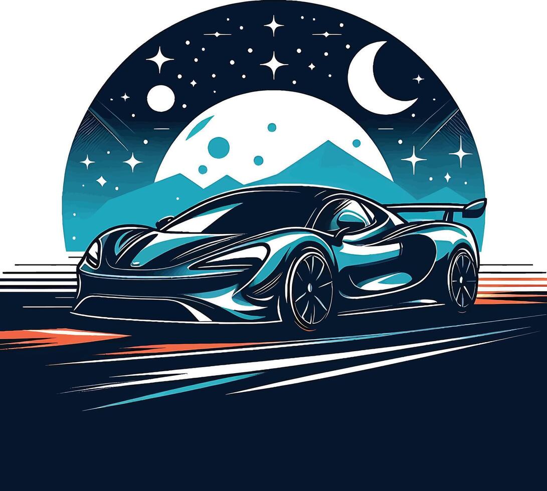 Mclaren 720s racing car illustration vector