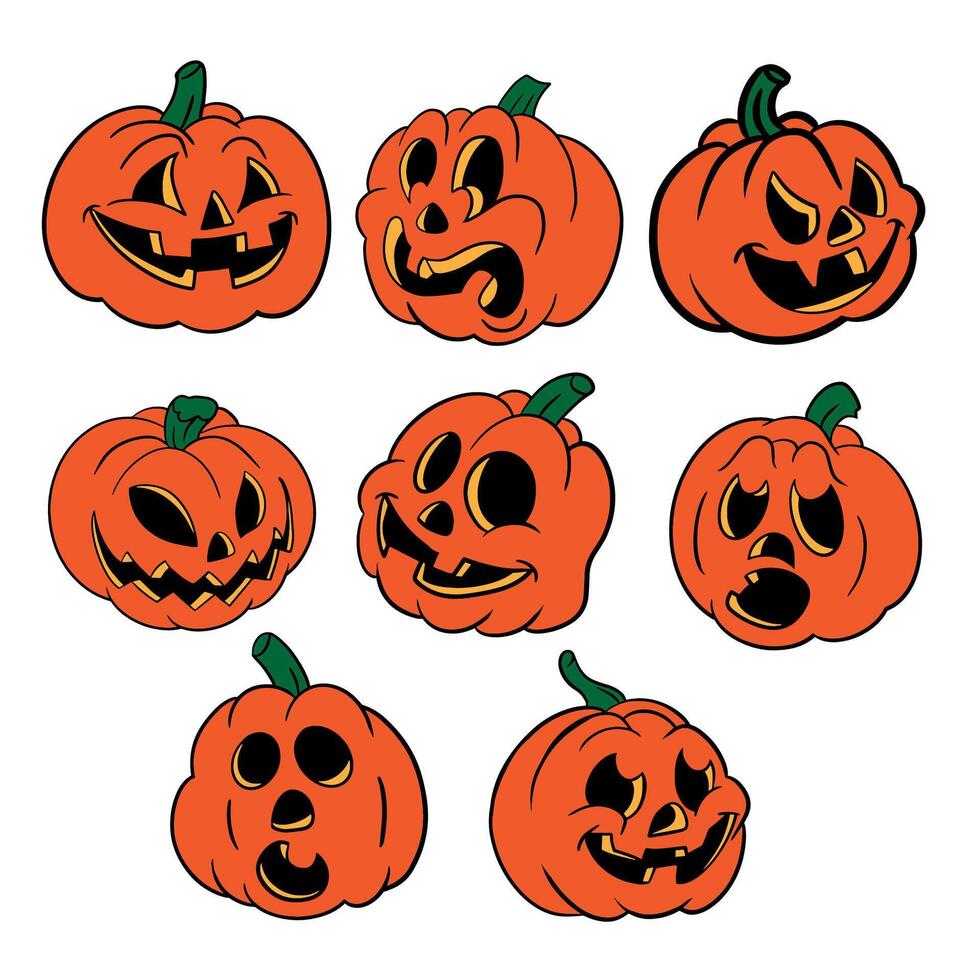The jack o lantern classic cartoon style for halloween concept vector