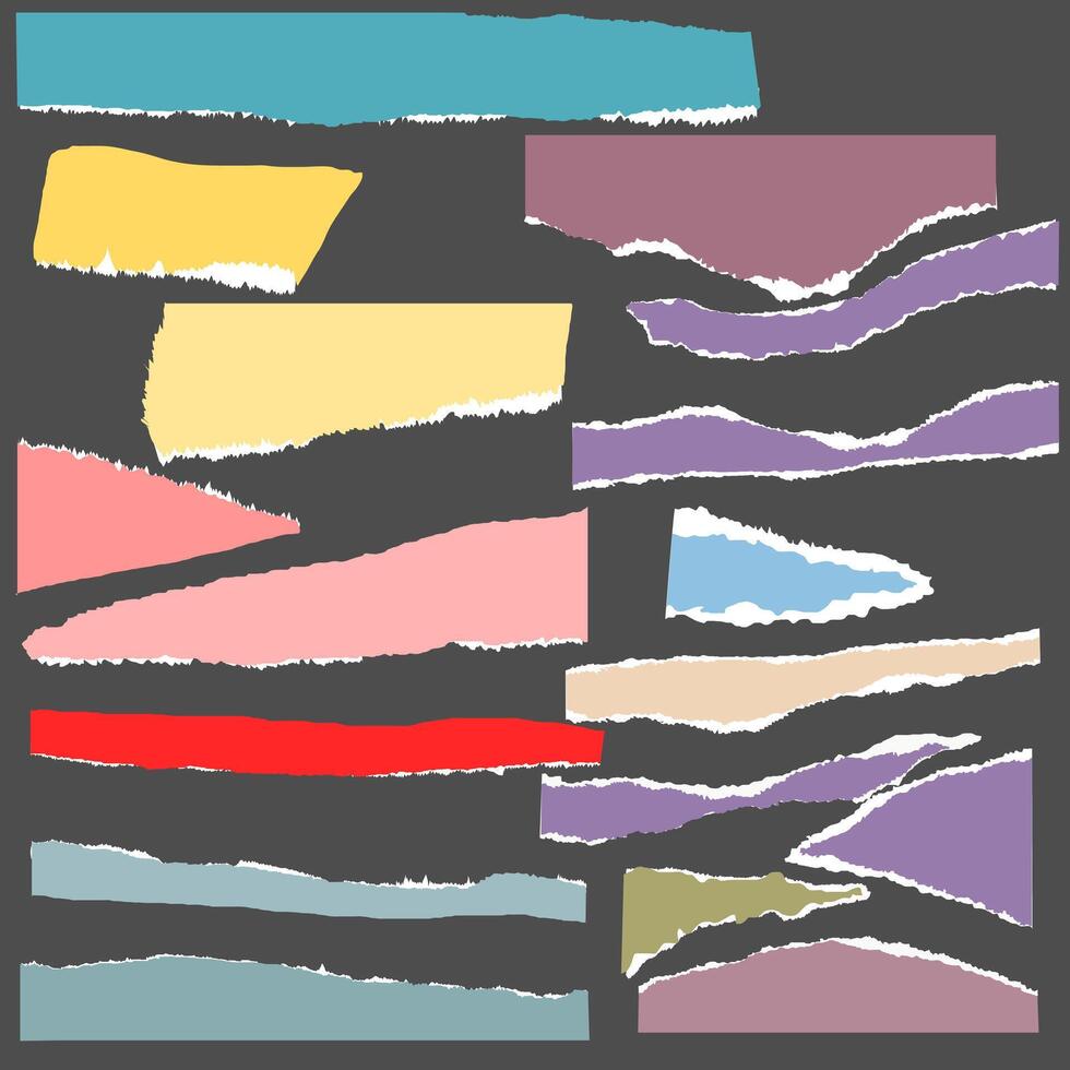 large clarge collage set made from paper scraps vector